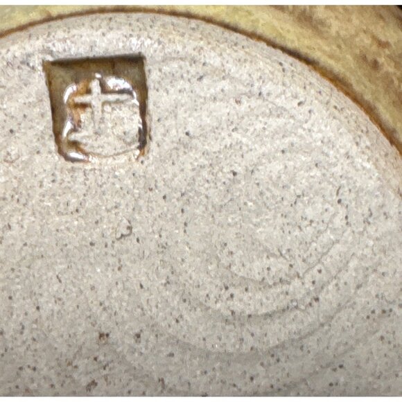 Flower Frog Studio Pottery Buchanan Anchor Pottery St Ives? Brown Yellow Signed - Picture 5 of 8